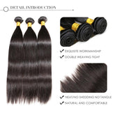 3 Natural Black Straight Bundles Package